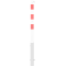 Barrier posts | Steel tube 70 x 70 mm | removable, with Euro profile cylinder lock | hot-dip galvanized and white coated withthree red reflecting stripes | with 1 eyelet